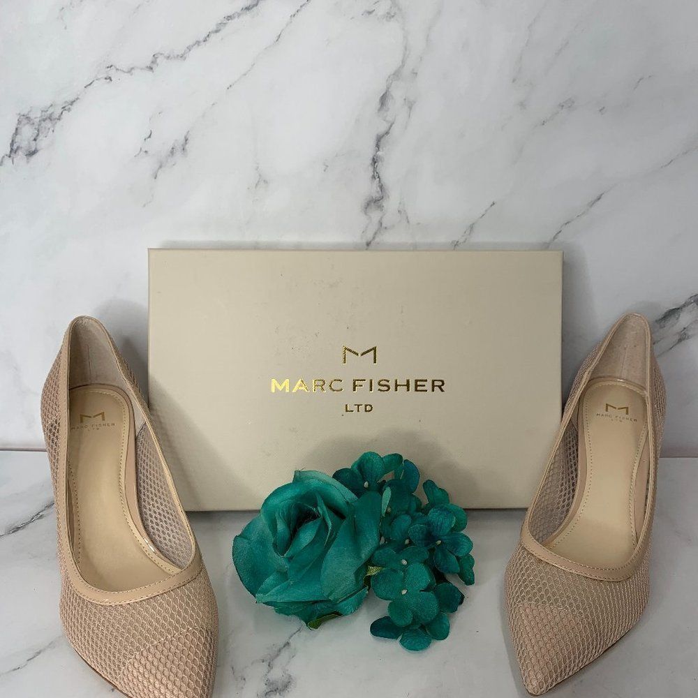 Marc Fisher Women's Nude Mesh Pointed-Toe Flats